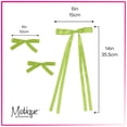 thumbnail image 6 of Women's Satin Hair Bows, Set of 3, 1 Hair Clip with Long Tails, 2 Hair Bows with Short Tails (Green), 6 of 6