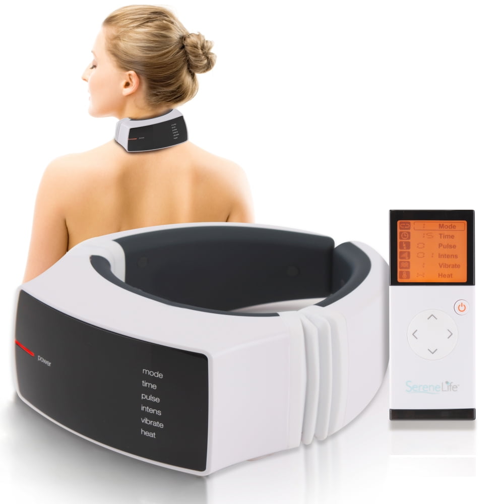 SereneLife SLNKMSG90 Smart Neck Massager with Heat & Vibration