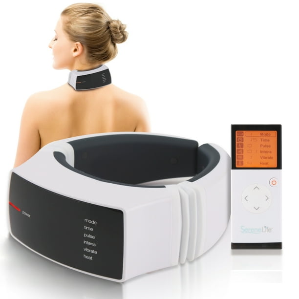 SereneLife SLNKMSG90 Smart Neck Massager with Heat & Vibration