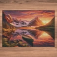 thumbnail image 6 of Ambesonne Lake Jigsaw Puzzle, Lonely Boat Mountain Landscape, Heirloom-Quality Fun Activity for Family Durable Cardboard, 1000 pcs, Olive Green and Burnt Sienna, 6 of 6