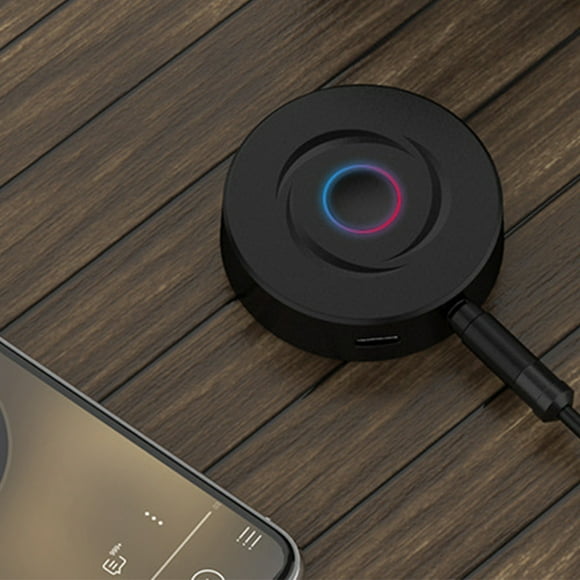 Receptor de Audio Bluetooth 5.0 | Sonido HD de Baja Latencia para Coche, Estéreo en Casa, TV, Altavoz, Teléfono, Tableta | Salida AUX 3.5mm | Música Inalámbrica | Batería Integrada | Compatibilidad