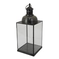 thumbnail image 5 of Laila Lantern, Black Metal, Glass Panels, Square Base, 20 Inch Tall, 5 of 7