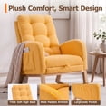 thumbnail image 6 of UHOMEPRO Upgraded Rocking Chair for Nursery, Modern Teddy Glider Rocker Chair with Footrest, High Backrest, Solid Wood Frame, Orange, 6 of 8