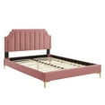 thumbnail image 3 of Modway Sienna Performance Velvet Full Platform Bed in Dusty Rose, 3 of 10