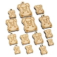 thumbnail image 1 of Cute Little Pig Sitting Wood Mini Charms Shapes DIY Craft Jewelry - With Hole - 16mm (22pcs), 1 of 7