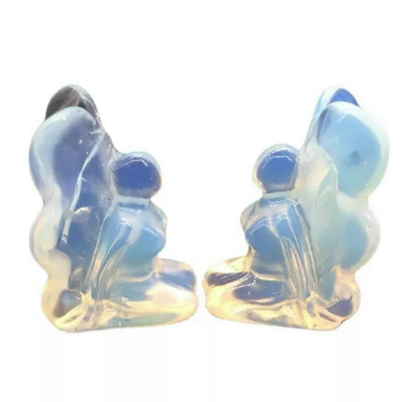 EOEMY Natural Butterfly Fairy Quartz Carved Crystal Chakra Reiki Mineral Stone Decor-Opal Quartz-5Pcs