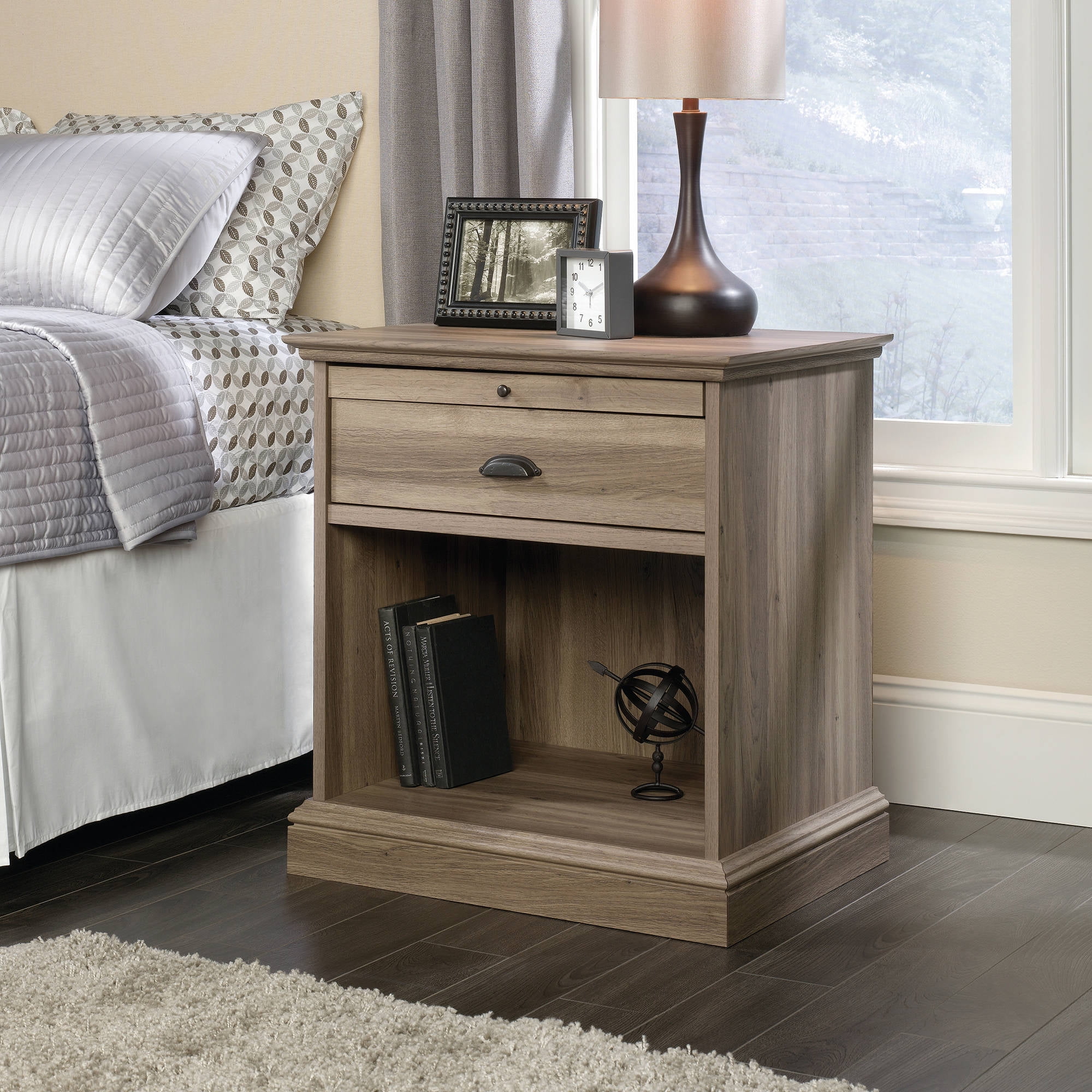 Sauder Barrister Lane Night Stand Salt Oak Finish Walmart