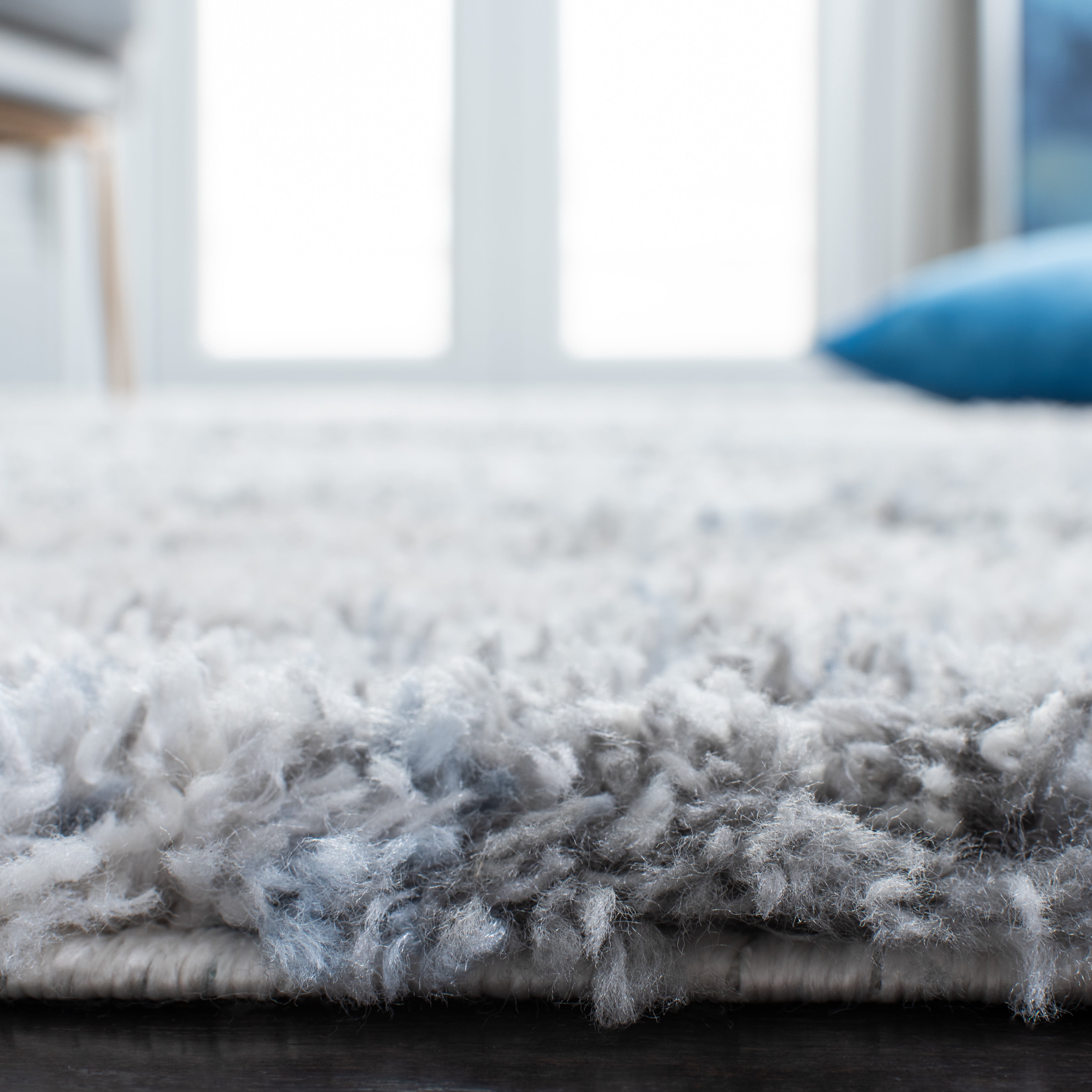 SAFAVIEH Berber Kyler Abstract Shag Area Rug, Ivory/Gray, 9' x 12'