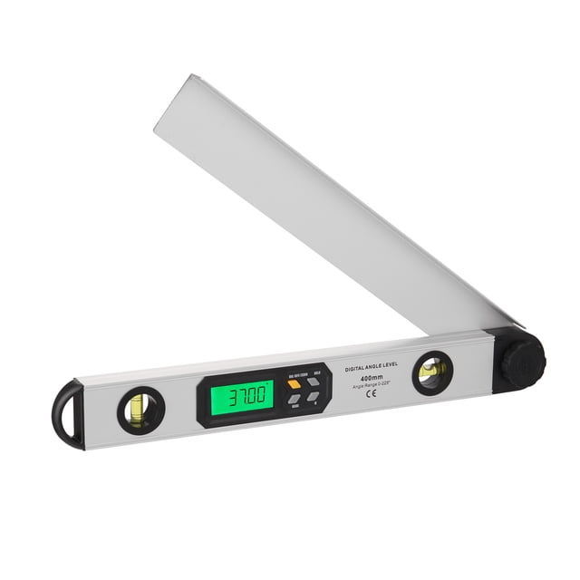 Amdohai 0~225° 400mm Aluminum Alloy Digital Protractor Angle Meter Multi-function Angle Ruler LCD Display with Backlight Woodworking Inclinometer Building Woodworking Home DIY Utility Metal Ruler wi