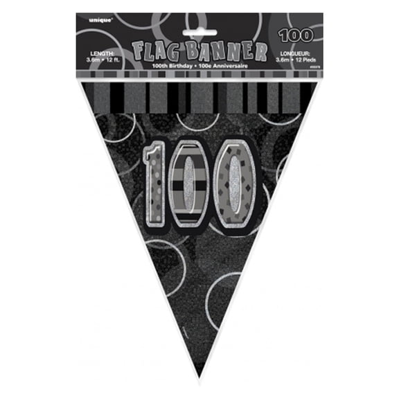 Unique Party 100th Birthday Flag Banner
