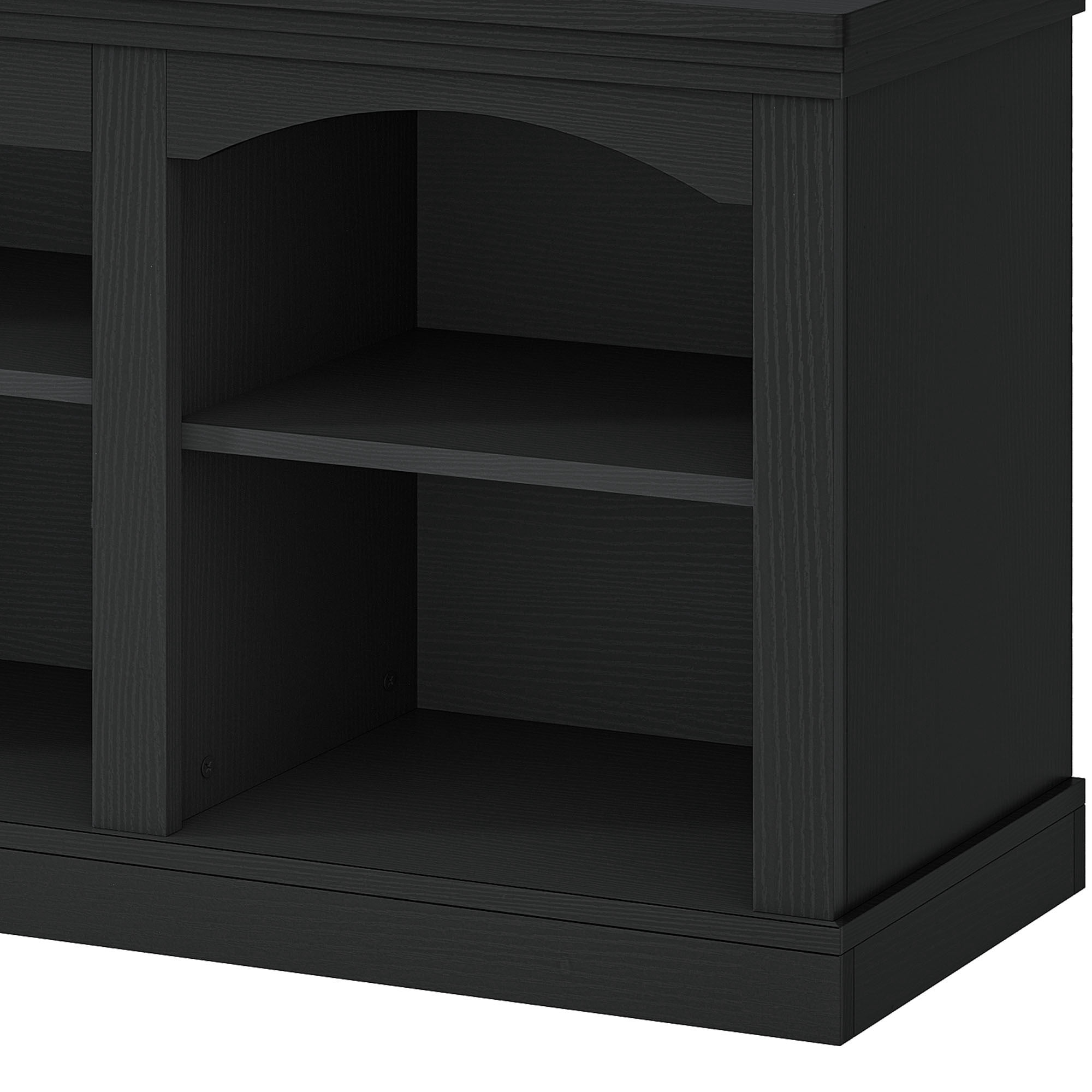 Uforic 59" TV Stand for 60 Inches TV, Farmhouse Entertainment Center with Adjustable Shelf & Storage Cabinets, Black