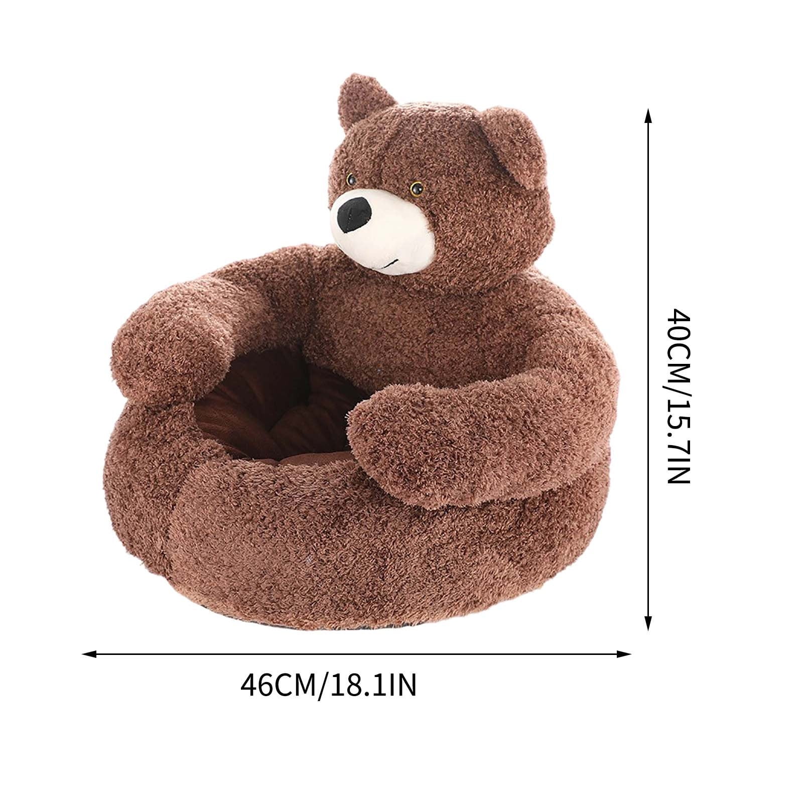 RKSTN Dog Cat Beds for Indoor Cats Dogs - Cat Bed Cave with Removable Washable Cushioned Pillow, 2 in 1 Super Soft cat Tent for Kitten and Small Dogs, Lively Cuddly Bear Animal-Shape & Furniture