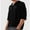 Black, variant on Men’s Red Crochet Knit Polo Shirt, Lightweight Breathable Half Sleeve See-Through Top, Casual Loose Fit Summer Pullover