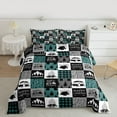 thumbnail image 2 of Homewish Happy Camping Queen Comforter Set,Camper Theme Bedding Sets,Patchwork Geometric Plaid Bedding Comforter Set For Children,Microfiber Bedroom Decor Reversible,3pcs, 2 of 8