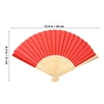thumbnail image 2 of HEMOTON Chinese Hand Held Folding Fan for Decor Multi Color 6pcs Bamboo Cloth Fans, 2 of 8