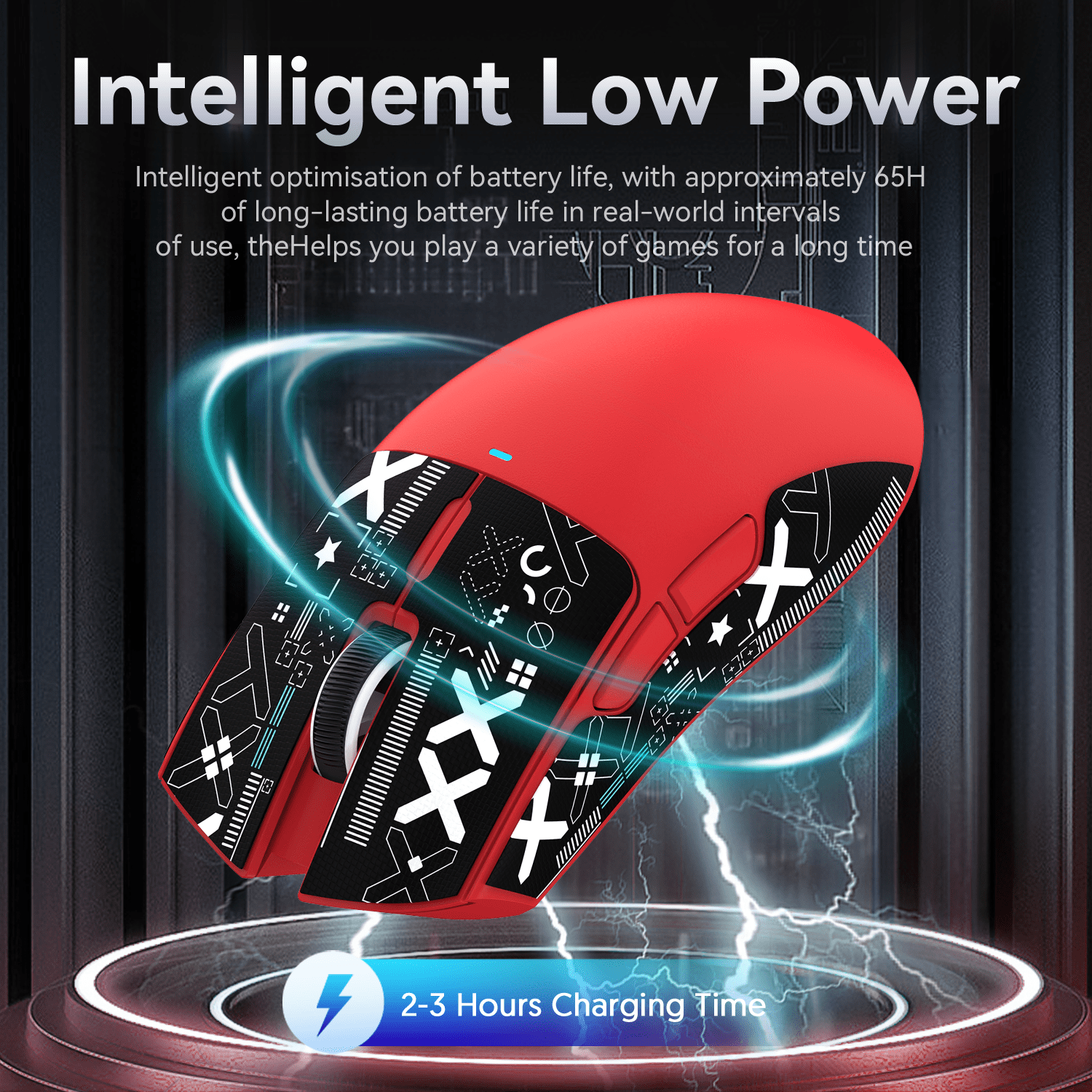 ATTACK SHARK X11 59g Wireless Gaming Mouse with RGB Magnetic Charging Dock, PixArt PAW3311 Sensor, Wired/2.4G/Bluetooth, 22K DPI for PC/Mac-Red&Tape