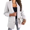 thumbnail image 2 of UPPADA Ladies Blazers Clearance Women's Blazer Business Solid Long Sleeve Suit Lapel Open Front Cardigan Long Sleeve Blazer Casual Jacket Coats, 2 of 8