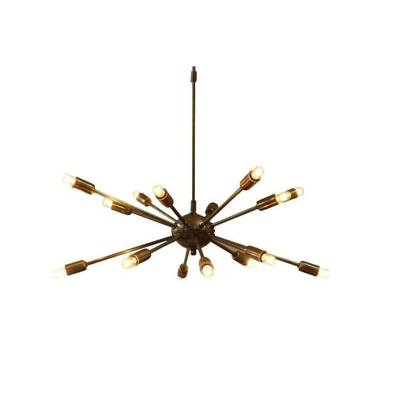 16 Light Mid Century Brass Sputnik chandelier light Fixture