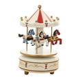 thumbnail image 4 of en Musical Box Swivel Carousel With Little Horse Wind Up Music Box Red, 4 of 8