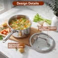 thumbnail image 4 of Cook N Home Stainless Steel Saucepan 1.5 Quart, Tri-Ply Clad Sauce Pan with Glass Lid, Silver, 4 of 9