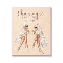 Stupell Industries Champagne Typography Quote Pink Glam Robes Cheers Canvas Wall Art, 16 x 20, Design by Ziwei Li