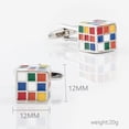 thumbnail image 2 of Gemelos coloridos con diseño de cubo de Rubik para hombre en cobre, 2 of 3