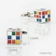 thumbnail image 2 of Gemelos coloridos con diseño de cubo de Rubik para hombre en cobre, 2 of 3