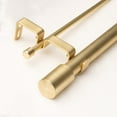 thumbnail image 2 of Aurora Home  Cylinder Finial Double Curtain Rod Gold 48"-84" Gold Finish, 2 of 5