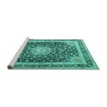 thumbnail image 2 of Ahgly Company Machine Washable Indoor Square Persian Turquoise Blue Traditional Area Rugs, 5' Square, 2 of 4