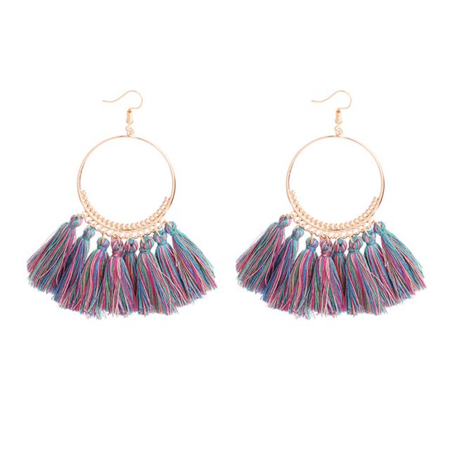 Sonducket Pendientes de borla grande bohemio a la moda para mujer 2020, pendientes colgantes de gota con flecos grandes a la moda, joyería Ropa, zapatos y accesorios Miscelánea color azul mixto Sonducket PS11469-06