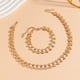 thumbnail image 4 of Conjunto de 2 collares y pulseras para mujer, con decoración de perlas de imitación, diseño geométrico, longitud ajustable, color oro rosa, 4 of 8