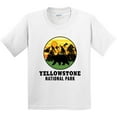 thumbnail image 3 of Inktastic Yellowstone National Park with Bear Mountains and Trees Cricle Youth T-Shirt, 3 of 5