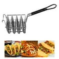 thumbnail image 2 of spellwife Taco Fryer Kitchen Cooking Tool 4 Shells/6 Shells Pancake with Grip Handle 4 Shells V Shape, 2 of 9