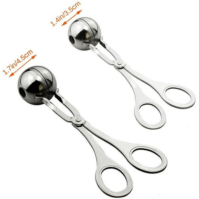 2-Pack Stainless Steel Meat Baller Cookie Dough Scoop, Meatball Scoop  Maker, Professional Sphere Mold Ball Maker for Cake or Meat, Premium  Kitchen Tool 