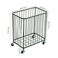 thumbnail image 2 of Metal Rolling Laundry Hamper with Wheels, Large-size Metal Rolling Wheeled Clothing Hamper, Storage Cart for Bathroom, Closet or Children Bedroom, Easy to Assemble, 2 of 12