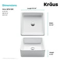 thumbnail image 5 of KRAUS Elavo Square Vessel White Porcelain Ceramic Bathroom Sink, 15 inch, 5 of 9