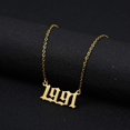 thumbnail image 4 of Collar con colgante de número de año de nacimiento, acero inoxidable, número dorado, collar de cumpleaños, joyería de cadena para mujeres y niñas, 4 of 5