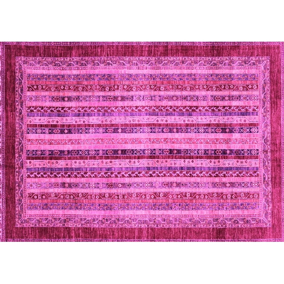 Ahgly Company Indoor Rectangle Abstract Pink Modern Area Rugs, 2' x 4'