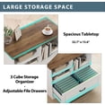 thumbnail image 6 of LVB Lateral File Cabinets for Home Office, Wood Filing Cabinet Drawers for Letter/Legal/A4/F4 Size, Farmhouse Storage File Cabinet Printer Stand with Open Shelf, 32.7 Inch, White and Rustic Oak, 6 of 18