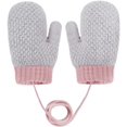 thumbnail image 4 of ZOEZOE 1 Pair Toddler Kids Short Knitted Gloves Winter Thick Fleece Lining Mittens for 1-3 Yrs, 4 of 6