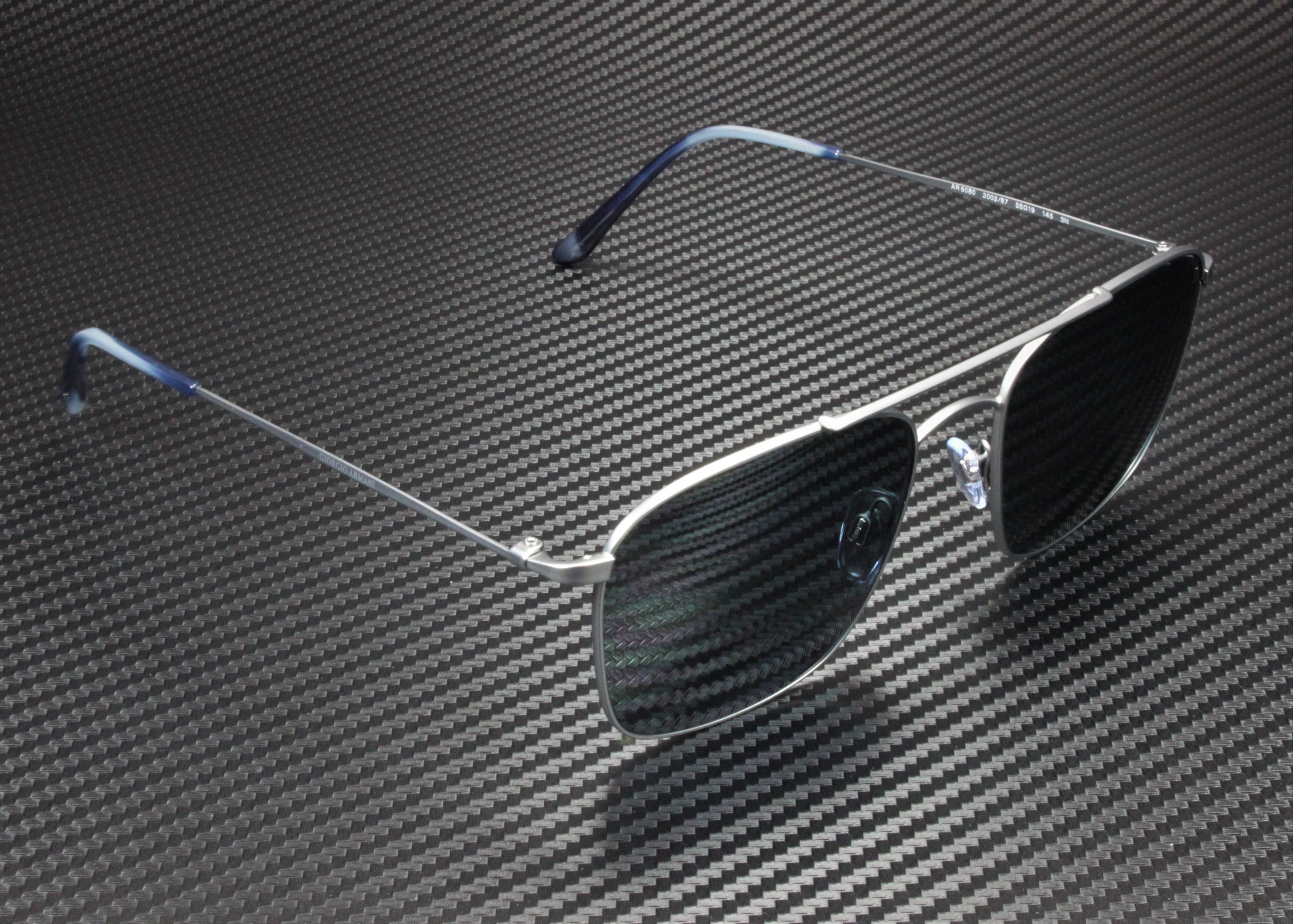 GIORGIO ARMANI AR6080 300387 55 Matte Gunmetal Grey 55 mm Men's Sunglasses
