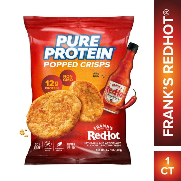 Pure Protein, Frank’s RedHot Popped Crisps