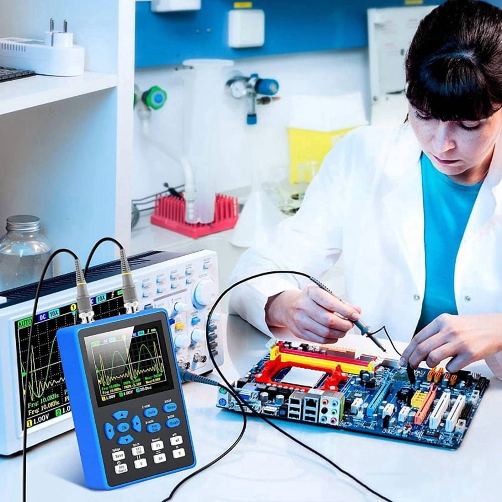 2X DSO2512G Digital Oscilloscope with 2 Channels 120Mhz Bandwidth Signal Generator 500MSa/S Sampling Rate, 2.8 Inch