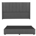 thumbnail image 1 of Box Base Cama King Size + Cabecera Nizza Gris Oscuro, 1 of 8