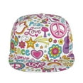 thumbnail image 2 of Fotbe Peace Love and Dove Flower Power Flat Bill Visor Cap Classic Snapback Hat Polyester Foam Trucker Hat Trucker Cap Adjustable Baseball Cap, 2 of 9