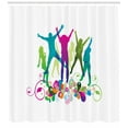 thumbnail image 3 of Ambesonne Youth Shower Curtain, Teen Dance Floral Vivid, 69"Wx84"L, Multicolor, 3 of 3