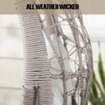 thumbnail image 2 of Ulax Furniture Wicker Teardrop Hanging Basket Chair with Steel Chains and Soft Cushion, Beige, 2 of 7
