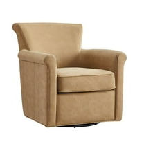 Comfort Pointe Winton Honey Brown Faux Leather Swivel Accent Chair