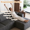 thumbnail image 6 of Eyisean 94" U-Shaped Cloud Sectional Couch, Corduroy Boneless Couch with Deep Seat, Comfy Modular Sectional Sofa with Chaise & 2 Ottoman, Comfy Fluffy Couches for Living Room, No Assembly Required, 6 of 16