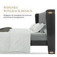 thumbnail image 4 of Sha Cerlin King Size Upholstered Platform Bed Frame with Velvet Channel Wingback Headboard, Light Grey, 4 of 9